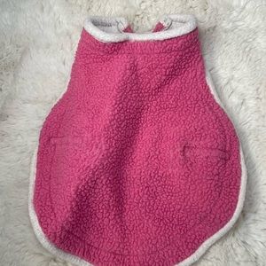 Pink fuzzy dog sweater small - handmade